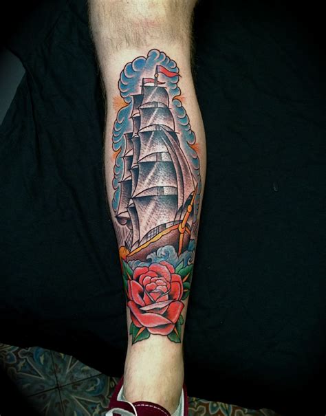 Traditional Clipper Ship Tattoo Forearm Best Tattoo Ideas