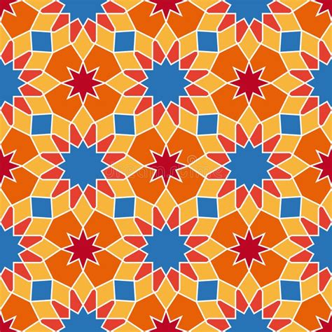 Arabic Mosaic Seamless Pattern Arabic Style Digital Tapestry Textile