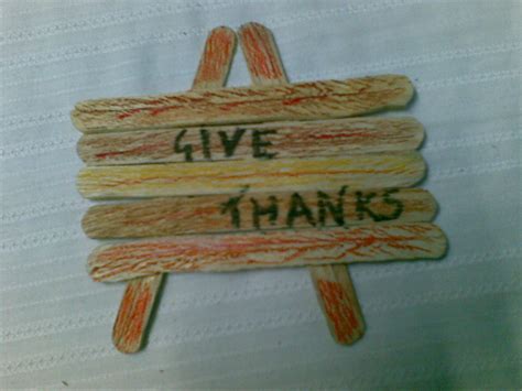 Thanksgiving Popsicle Sticks Decorational Centerpiece Or Place Setting