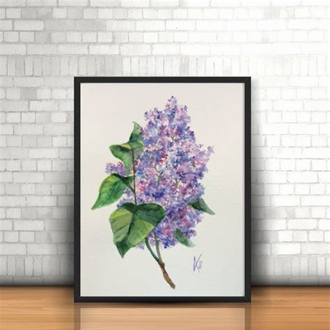 Original Floral Watercolor Painting Of Lilacs Botanical Wall Art 8 X