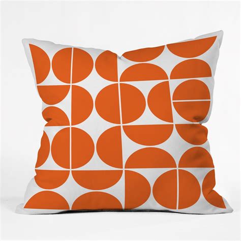 Mid Century Modern 04 Orange Throw Pillow The Old Art Studio Modern