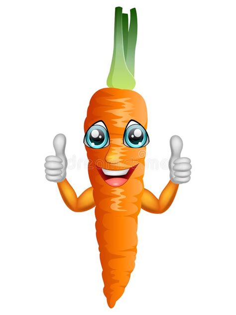 Cartoon Carrot Giving Thumbs Up Stock Vector Illustration Of