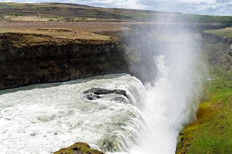 Gullfoss Waterfall Southwest Iceland Stock Image Image Of Fresh