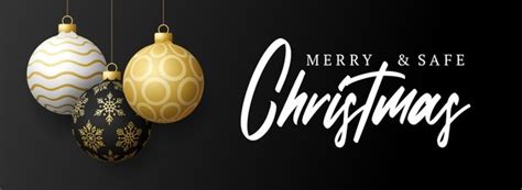 Premium Vector Merry And Safe Christmas Banner