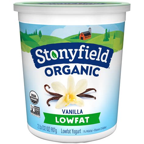 Stonyfield Organic Vanilla Lowfat Yogurt 32 Oz Tub