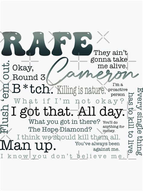Rafe Cameron Outer Banks Character Quotes Sticker For Sale By