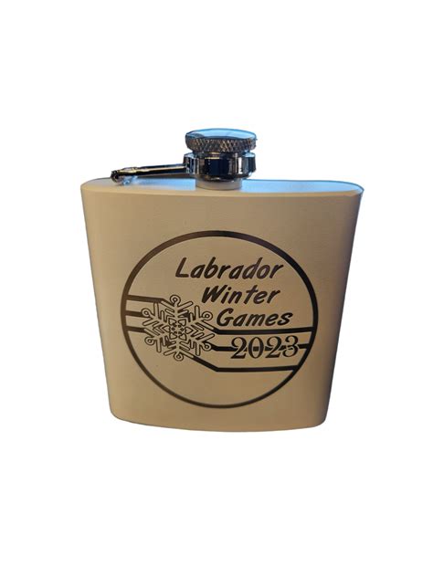 6 Oz Matte White Powder Coated Laserable Stainless Steel Flask