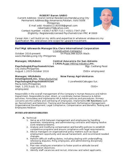 A curriculum vitae (cv), latin for course of life, is a detailed professional document highlighting a person's education, experience and accomplishments. CV RBSmanila | Compensation And Benefits | Human Resource ...