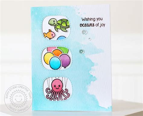 Sunny Studio Stamps Oceans Of Joy Underwater Scene Birthday Card By