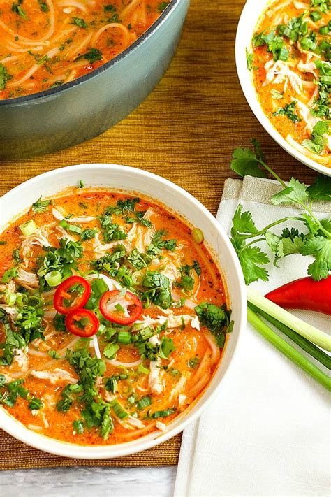Spicy Thai Chicken Noodle Soup Recipe Cucina De Yung