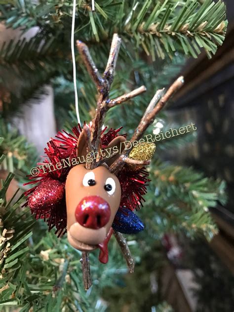 Naughty Buck Naked Reindeer Christmas Ornament Rudolph Etsy