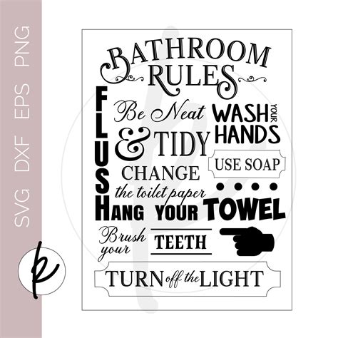 Vintage Bathroom Signs Bathroom Rules Sign Bathroom Wall Etsy