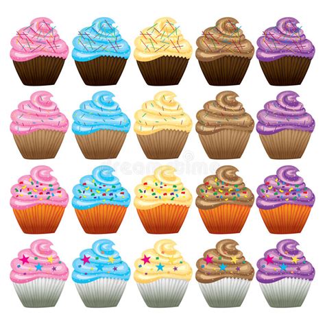 Blue Cupcake With Sprinkles Stock Vector Illustration Of Birthday