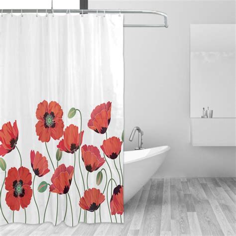 Natural Poppy Garden Shower Curtain Shower Curtains