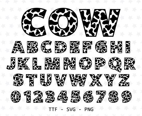 Cow Font Cow Font Ttf Svg Files Cow Font Svg Farmhous