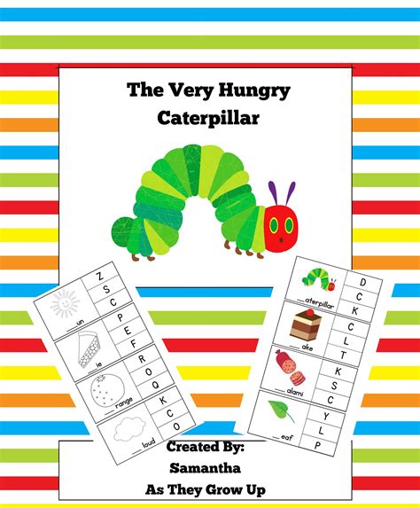 Printable Cards Free Printables Beginning Sounds The Very Hungry