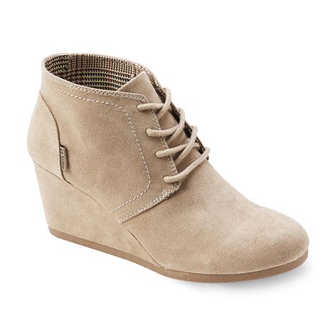 Womens Taupe Lace Up Wedge Bootie The It Boot At Kmart