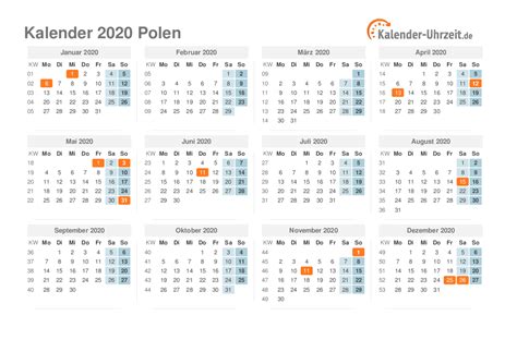 Feiertage 2020 Polen Kalender And Übersicht