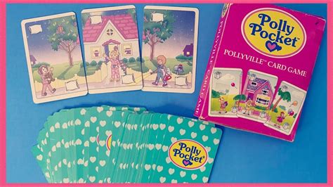 1994 Polly Pocket Card Game Pollyville Scene Matching Vintage Polly