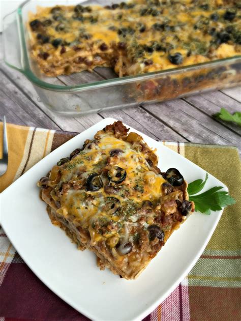 Who says lasagna has to be for dinner? Mexican Beef Lasagna - Chocolate Slopes®