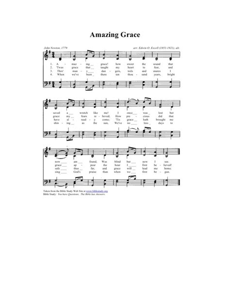 Lead sheets for treble, bass, & viola clefs will help bring this popular hymn to other instrumentalists and vocalists. Amazing Grace Sheet Music PDF - Free Download (PRINTABLE)