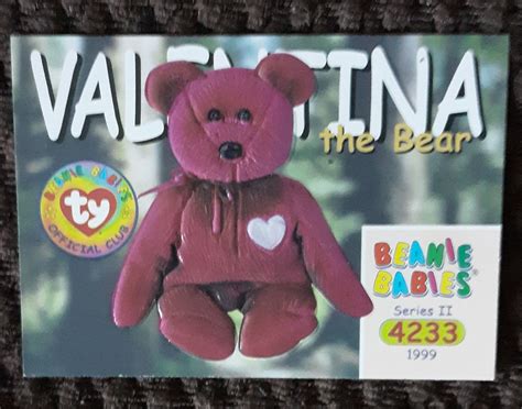 Vintage Ty Beanie Babies Card Series Valentina Etsy Baby Beanie