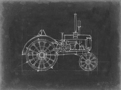 Tractor Blueprint II Painting By Ethan Harper