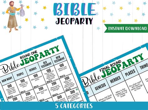 Bible Jeoparty Bible Trivia Game Night Fun Feud For Etsy