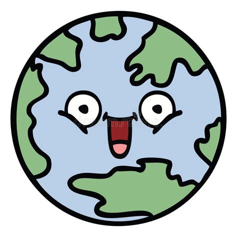 A Creative Cute Cartoon Planet Earth Stock Vector Illustration Of