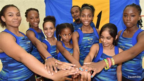 Barbados Girls Celebrate Another Victory Barbados Squash Association