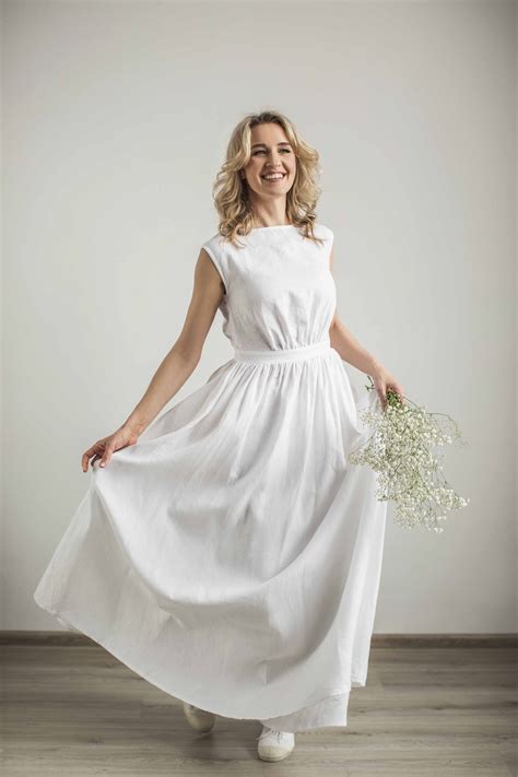 Linen Wedding Dress Tailor Made By Cozyblue Greek Style Wedding Dress