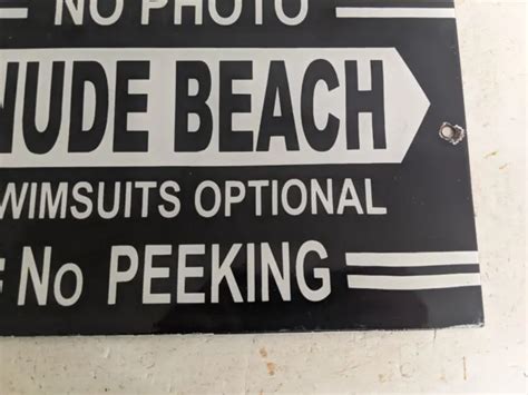 S Vintage Nude Beach Swimsuits Optional No Peeking Porcelain