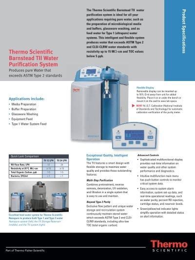 Thermo Scientific Barnstead Tii Water Purification System