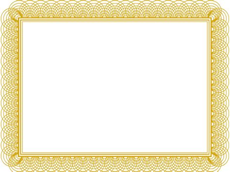Certificate Template Multipurpose With Gold Border And Gold Frame My