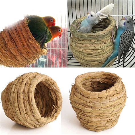 Saideng Straw Bird Nest House Animals Bird House Parrot Nest Cages Bird