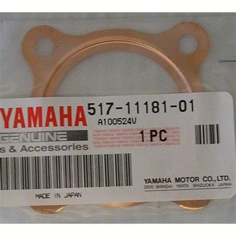 Yamaha 102 11181 00 00 Gasket Cylinder Head New 517 11181 01 00