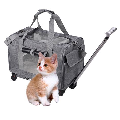 Imountek Pet Travel Carrier On Wheels Airline Approved Rolling Dog