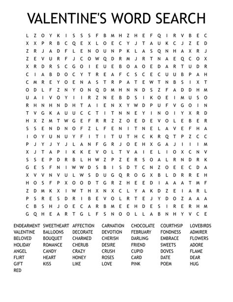 Valentines Word Search Wordmint