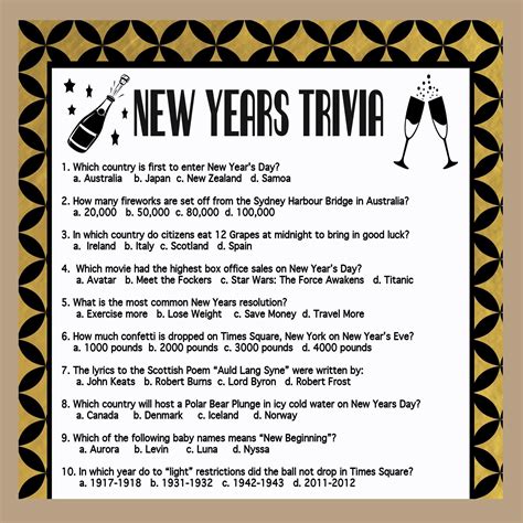 New Years Trivia Game New Years Eve Trivia Game 2023 Etsy Canada