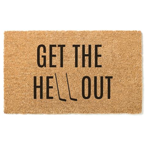 Get The Hell Out Doormat Get The H E Double Hockey Etsy