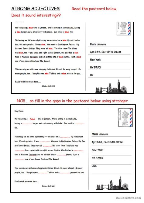 Strong Adjectives Writing English Esl Worksheets Pdf And Doc
