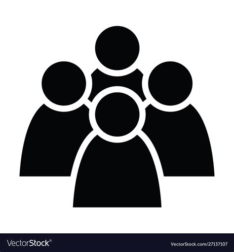 4 People Icon Group Persons Simplified Human Vector Image