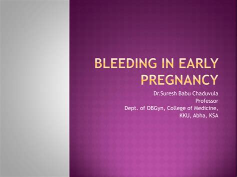 Bleeding In Early Pregnancy