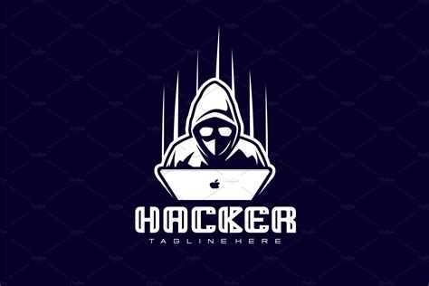Hacker Beard Logo Design Hacker Logo Illustration Design