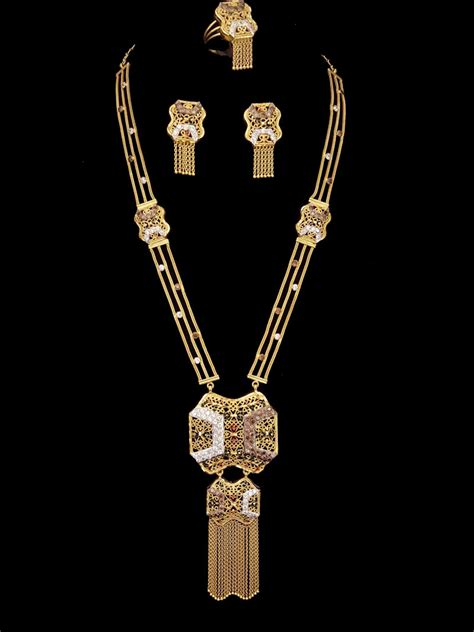 Maybe you would like to learn more about one of these? 21k Saudi Gold Jewelry Set Design