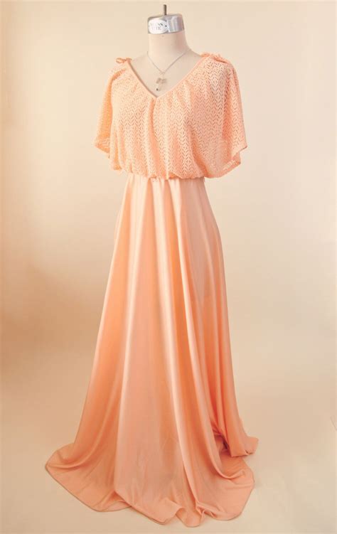 Peach Maxi Dress With Butterfly Knit Top Salmon Pink Dress Etsy