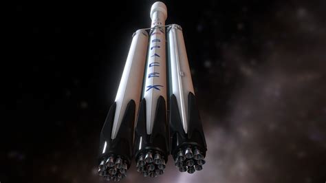 Spacex Falcon Heavy Buy Royalty Free 3d Model By Jonlundy3d 923f88f