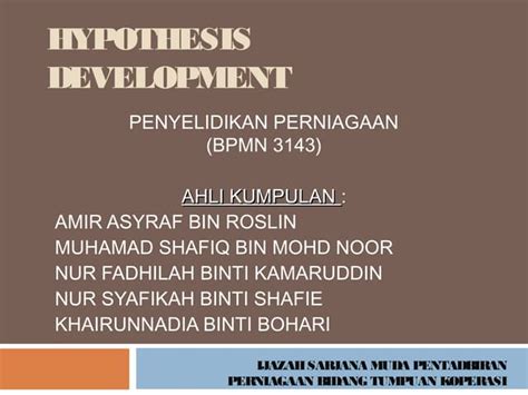 Pembangunan Hipotesis Ppt