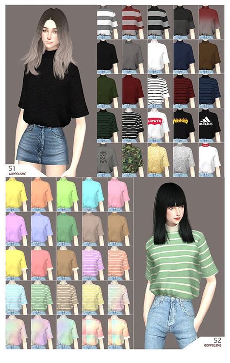 Gpme Oversized T Shirt S1s2 Sims 4 Sims 4 Clothing Sims 4 Toddler