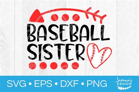 Baseball Sister Svg Cut File Custom Designed Illustrations ~ Creative Market